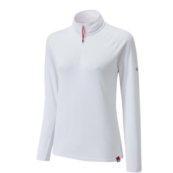 Gill Women's UV Tec Long Sleeve Zip Tee White Size 4 - Picture 1 of 9